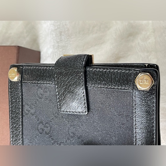 GUCCI GG compact  FRENCH canvas/leather wallet - Picture 7 of 17